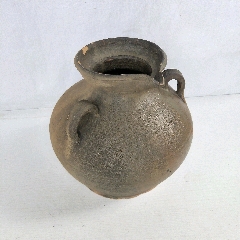 清代手工陶罐印纹金钱罐酱釉陶罐古代老酒坛