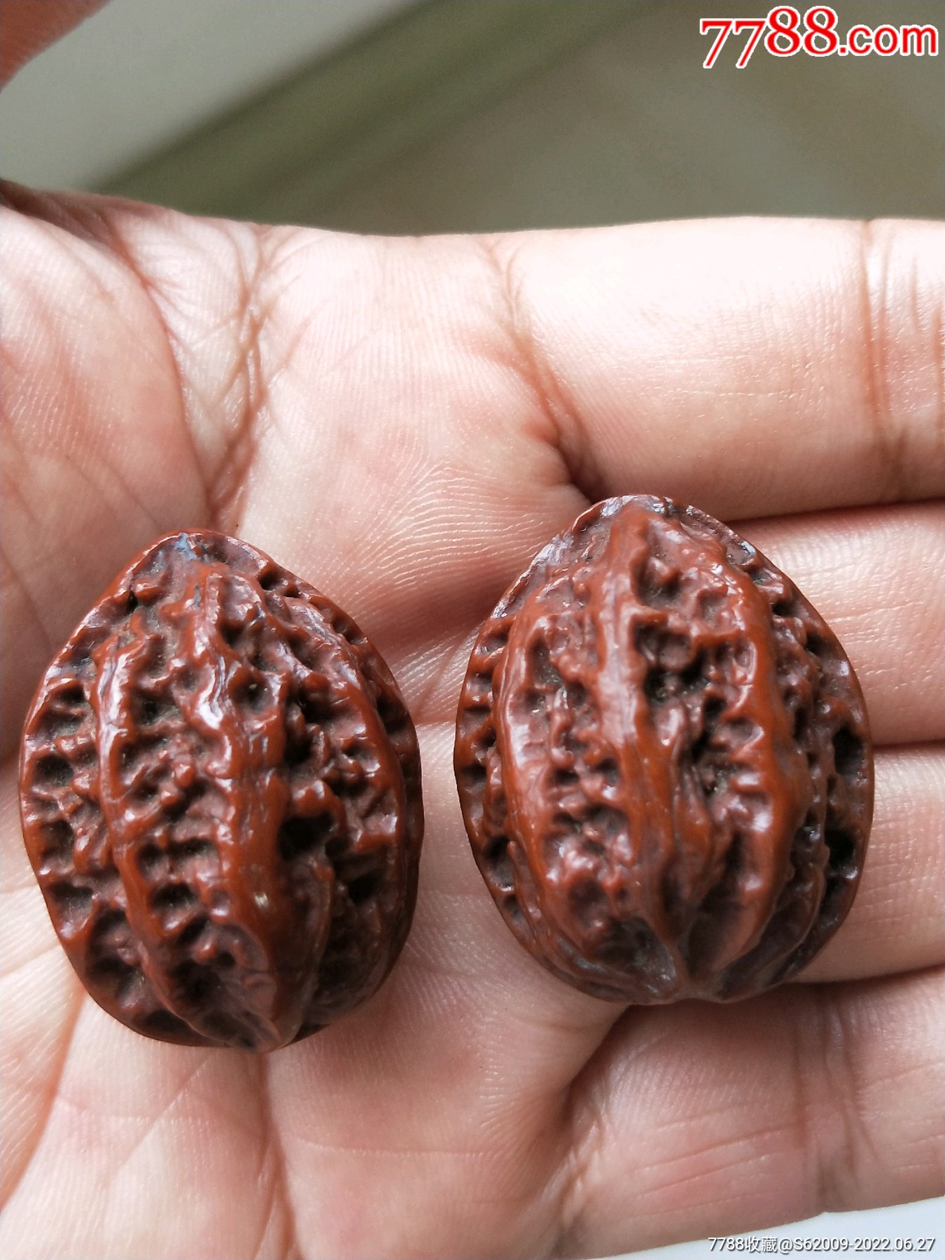 包浆红润全品楸子文玩小核桃一对-价格:128元-se87918897-文玩核桃