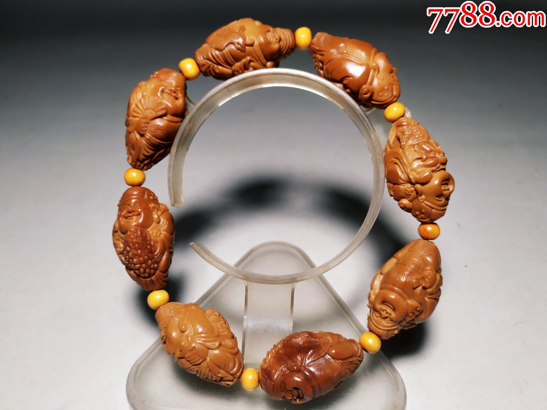 苏工精雕橄榄核八大财神手串_价格58元_第1张_7788收藏__收藏热线