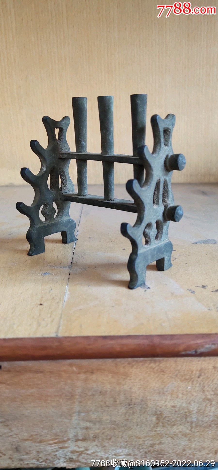 文房精白铜笔架