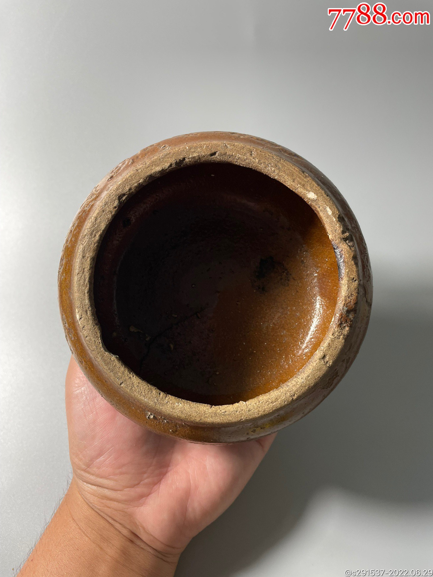 清代黄釉大鸟食罐_其他陶器_村西张老财【7788鼻烟壶收藏】