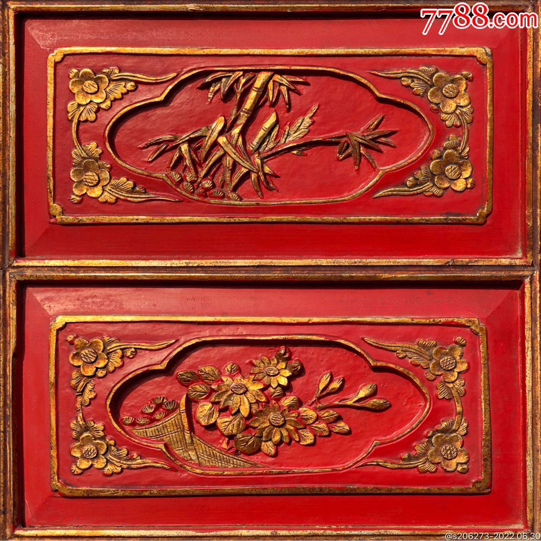 民国老木雕描画挂屏一套-价格:1200元-se87970566-木雕花板-零售-7788木艺