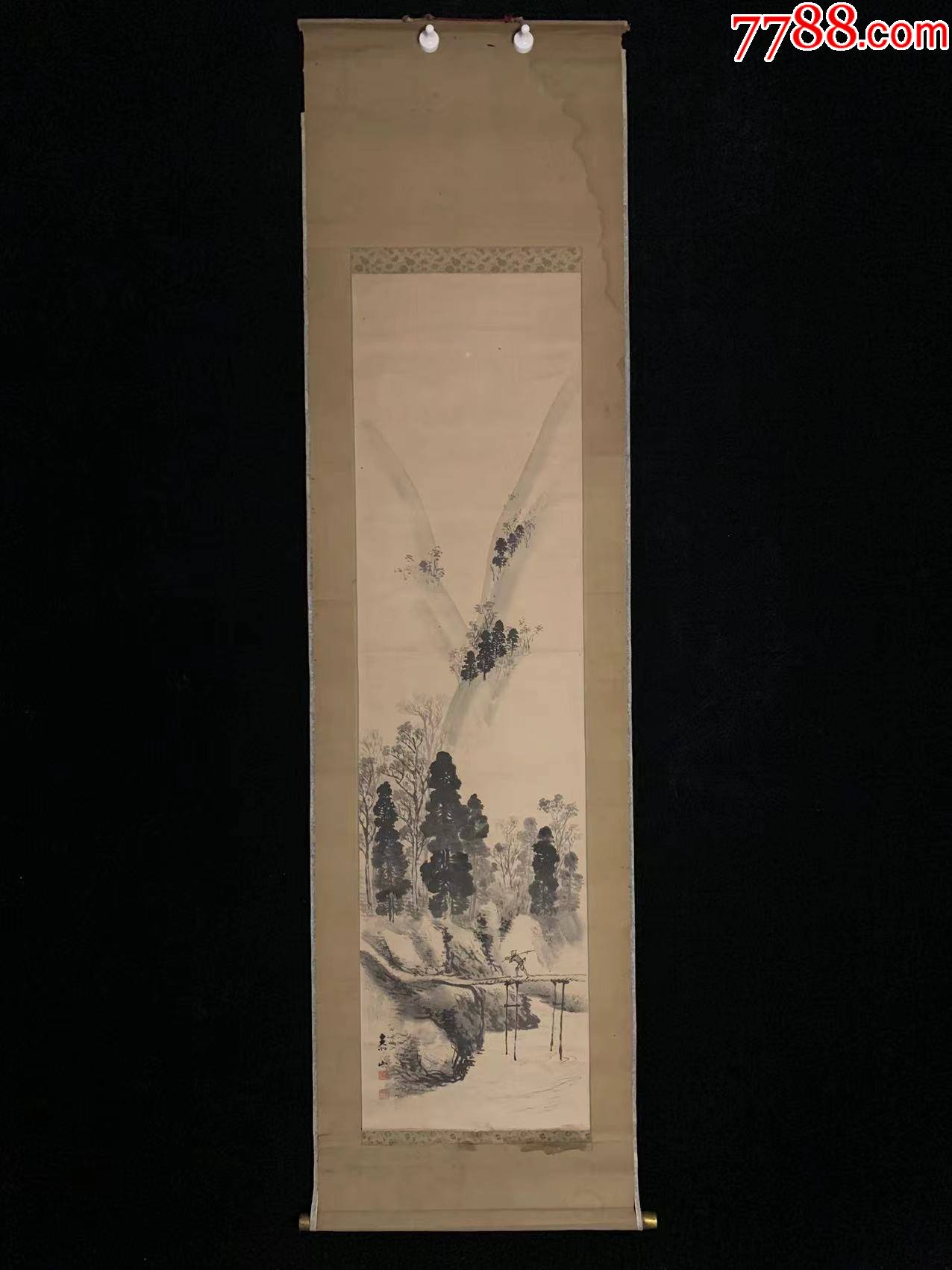 【手绘】日本回流老字画5289纸本清代近藤泰山人物山水书画收藏-价格:350元-se87985147-山水国画原作-零售-7788收藏__收藏热线