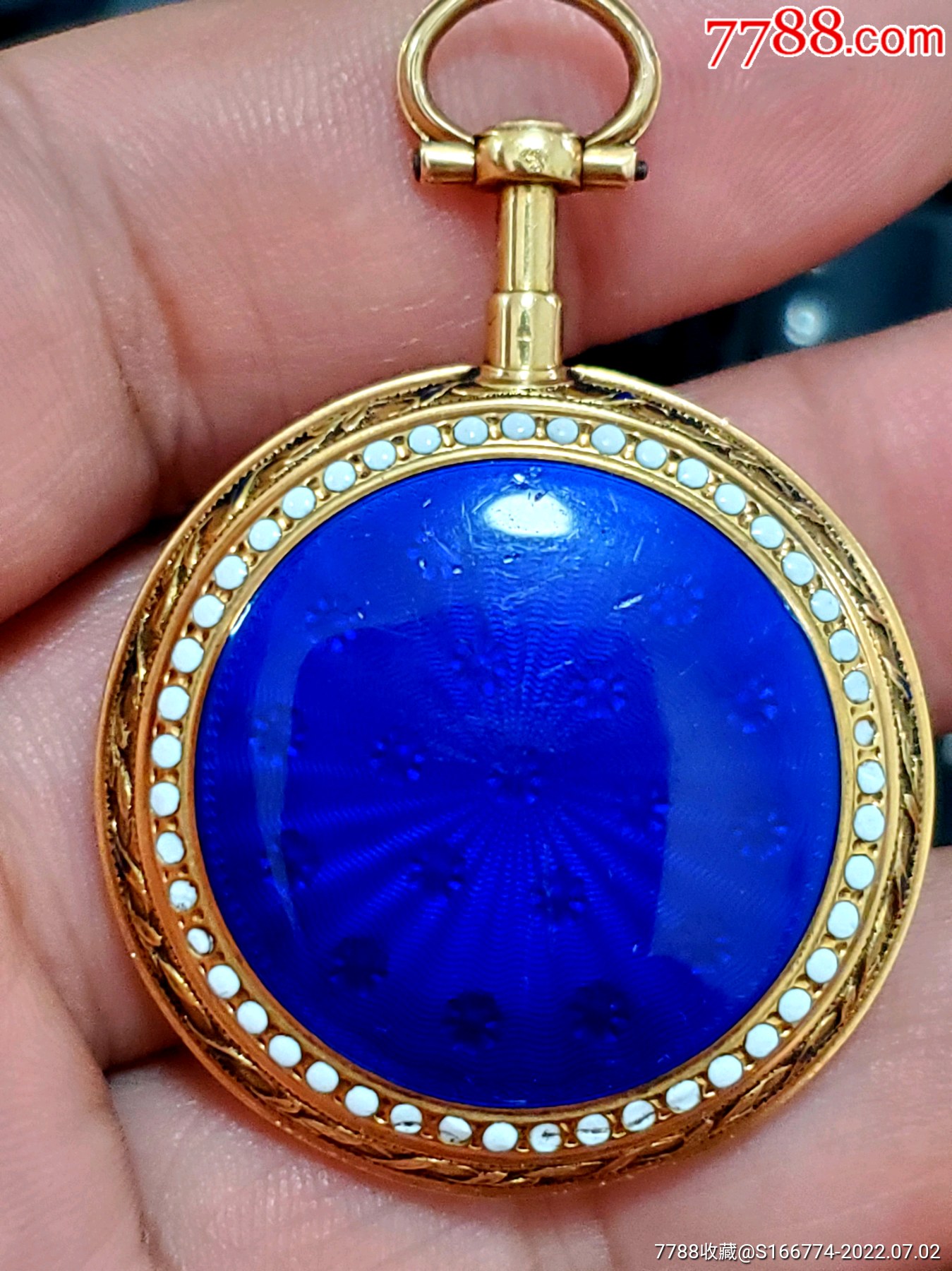 非常精美的18k实金珐琅芝麻链怀表!-怀表/挂表-7788门票收藏