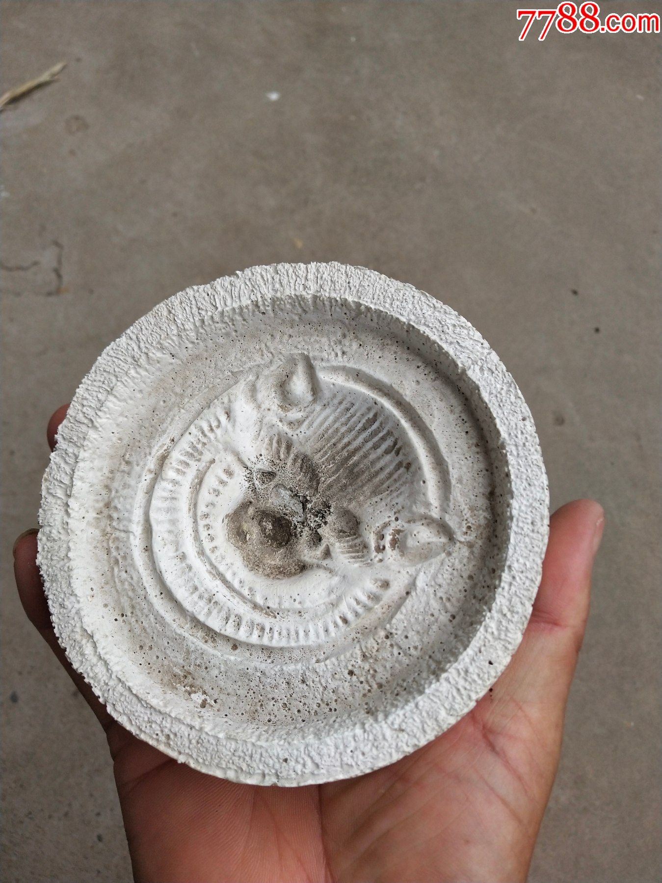 建筑装饰类瓦当模具一个动物图案猫头石膏质