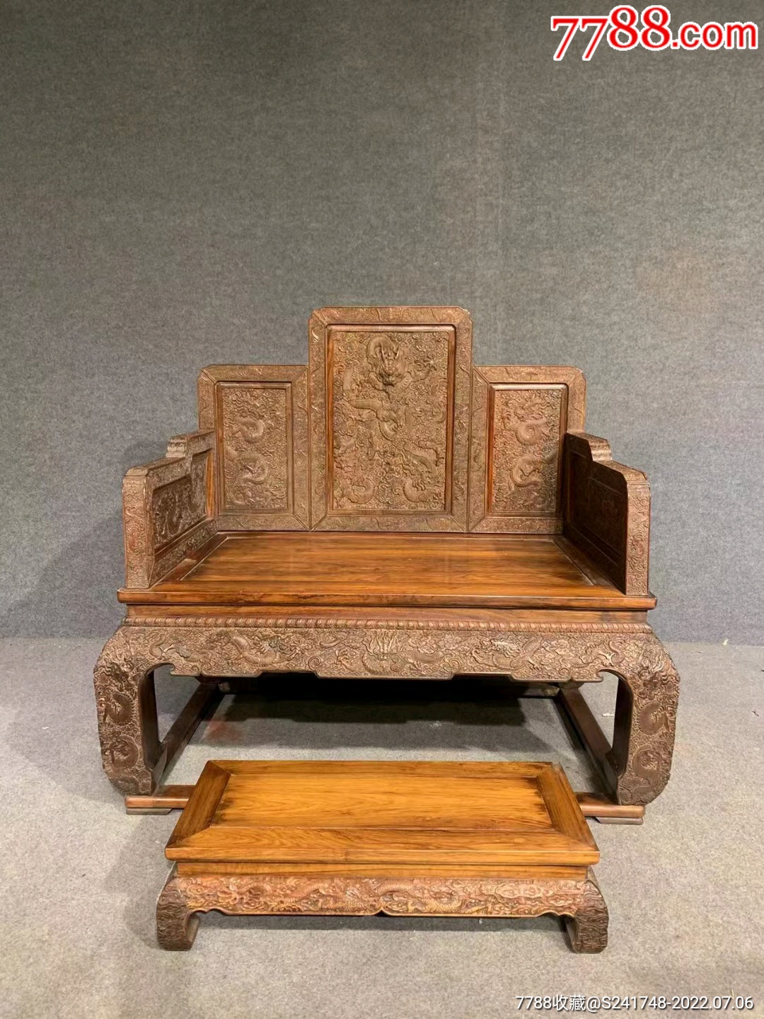 清代海南黄花梨宝座古董传世明清老家具别墅装修-价格:35000元-se