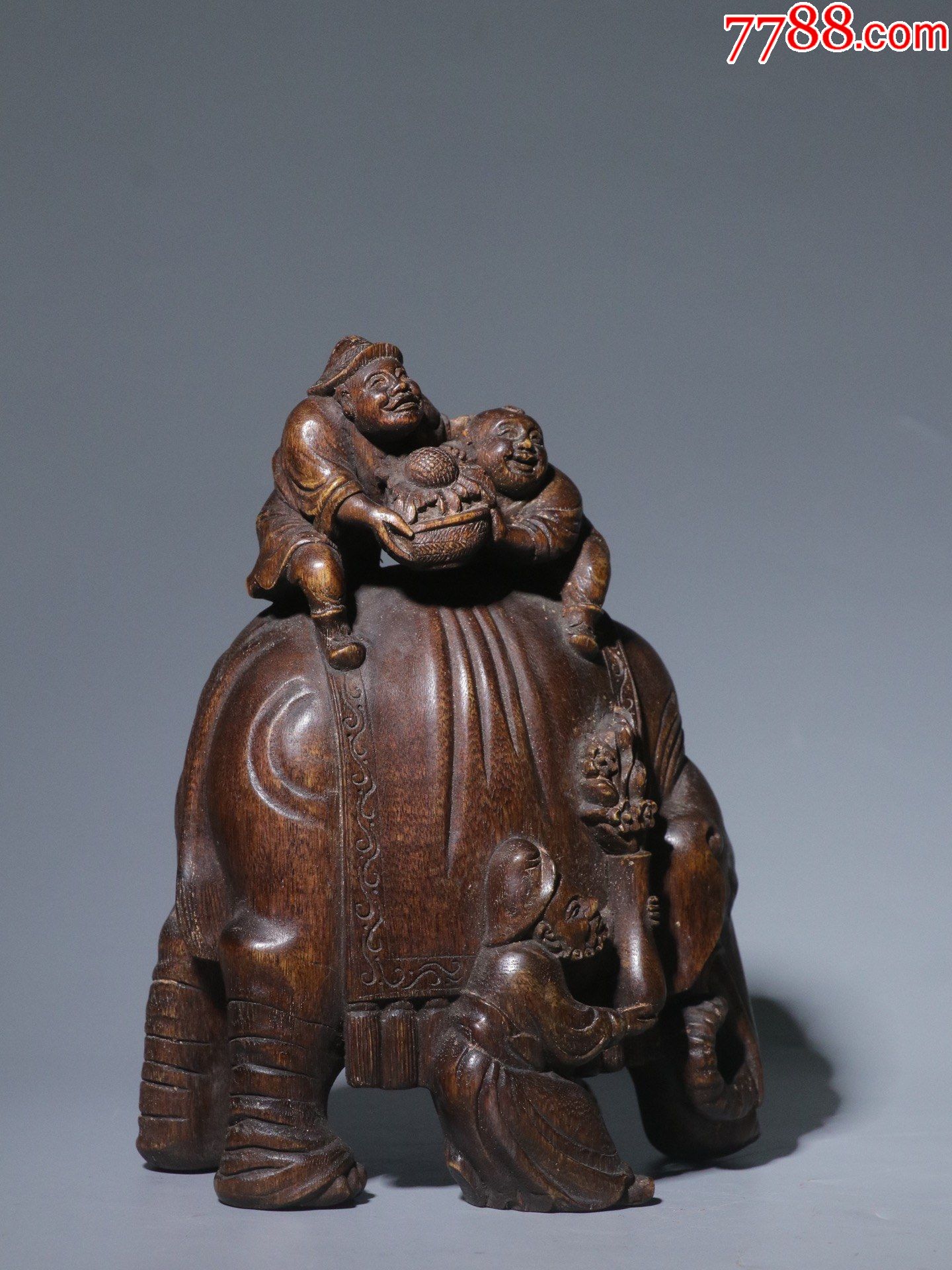 沉香木雕太平有象文房摆件_价格9000元_第1张_7788收藏__收藏热线