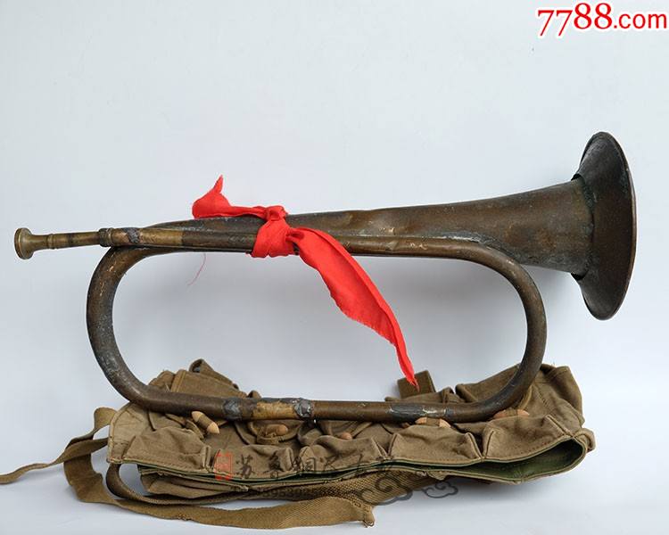 正宗红军老军号长征单圈老铜号冲锋号纯铜步兵号-铜杂件-7788校徽收藏