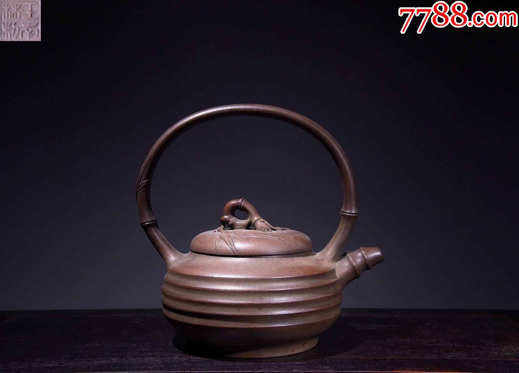 "王南林"款手工制作竹节筋面纹紫砂壶-紫砂壶-7788田村卡收藏