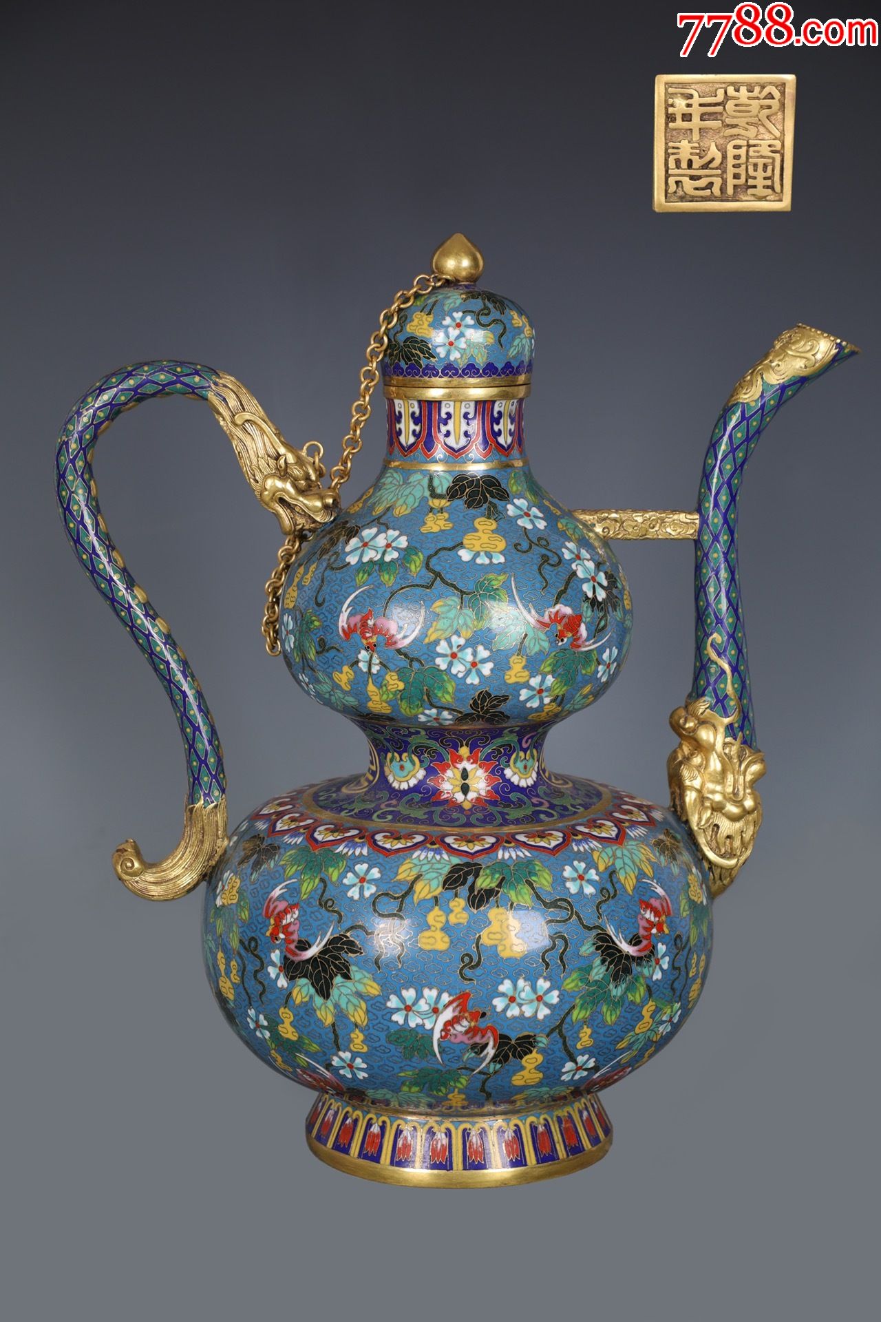 清精铸铜胎景泰蓝掐丝珐琅执壶_景泰蓝/珐琅_图片交流_收藏价格_7788