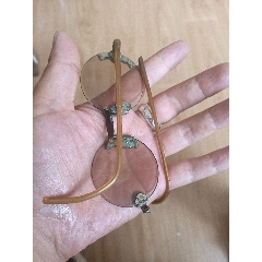 古董眼镜,清朝,水晶,铜质,清代茶色石头