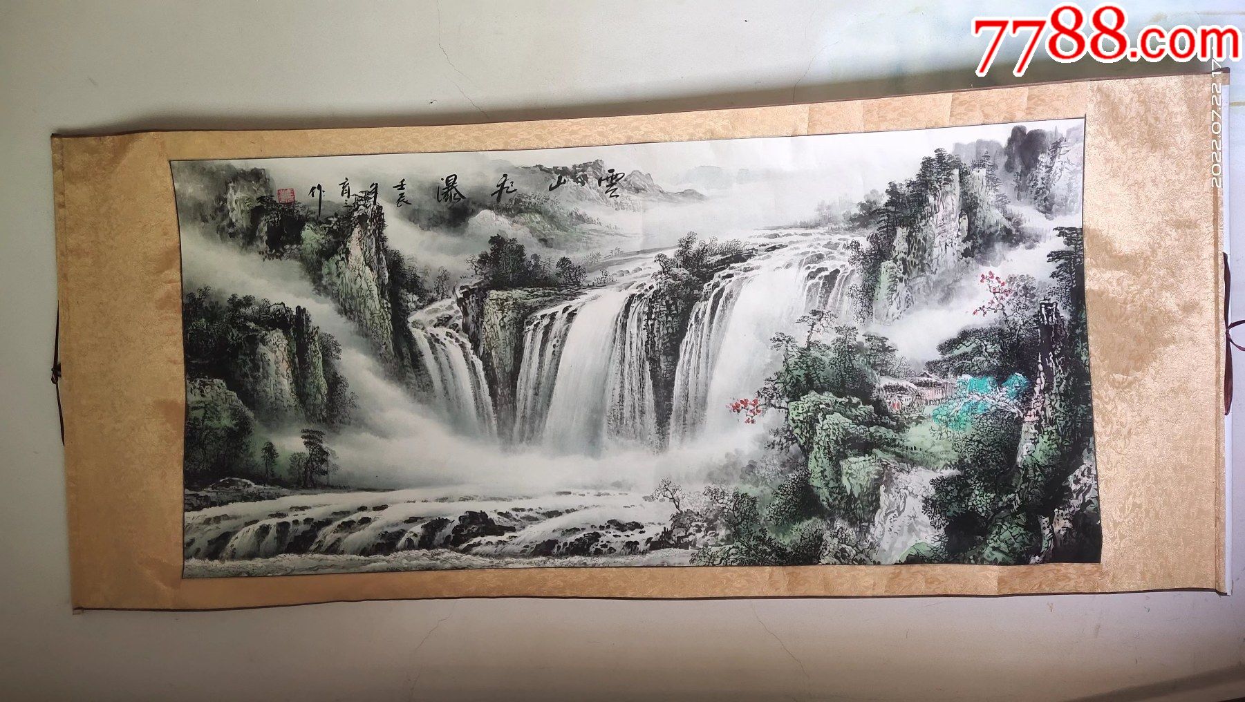 长160宽70厘米,横幅卷轴装裱,手绘山水画国画,包邮_山水国画原作_木雕佛像与书画【7788收藏__收藏热线】