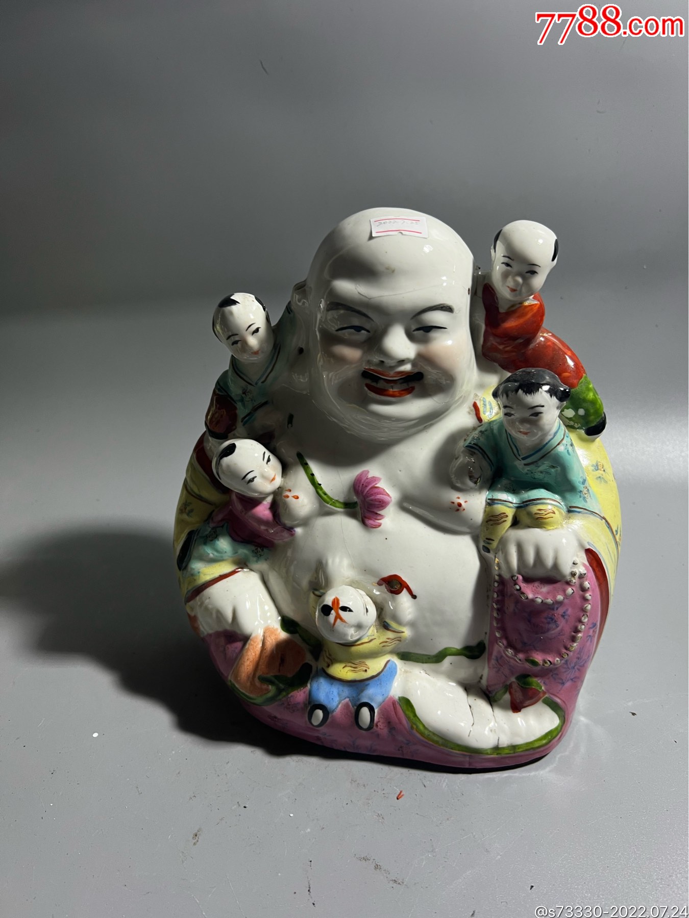 70,80年代,景德镇粉彩五子登科瓷塑,开线_雕塑瓷/瓷雕_品种图片_收藏