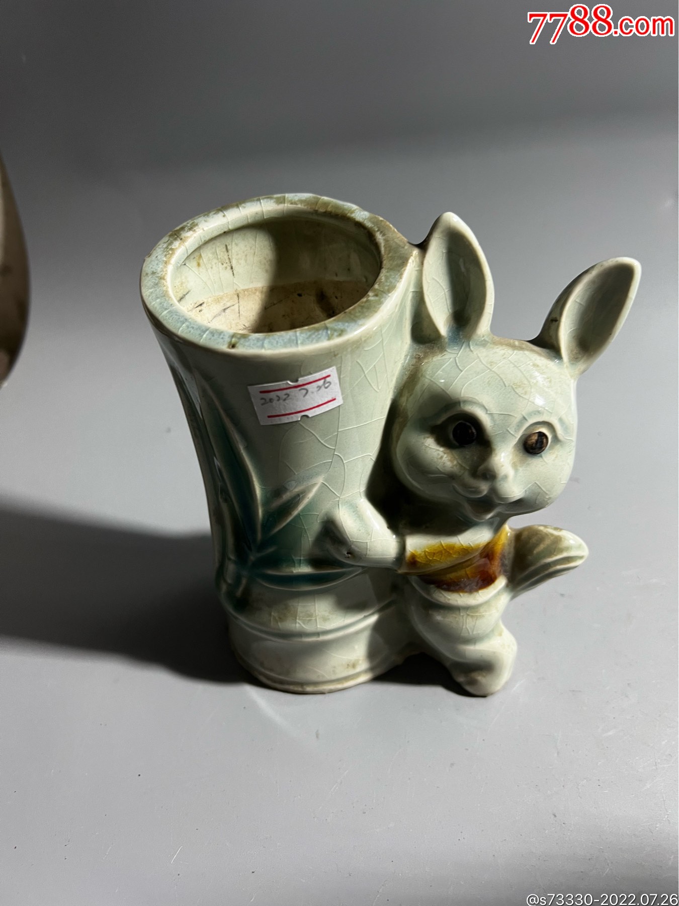 小瓷器：小兔子笔筒一个-价格:68元-se86994452-酱釉瓷/紫金釉-零售-7788收藏__收藏热线