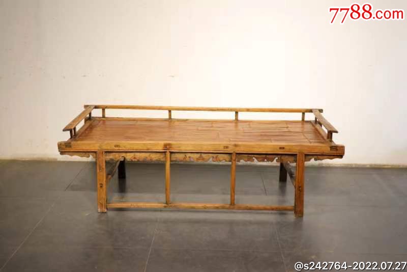 清代竹面榆木凉榻,长200宽82高63。-价格:3600元-se88495028-木床/木榻-零售-7788收藏__收藏热线