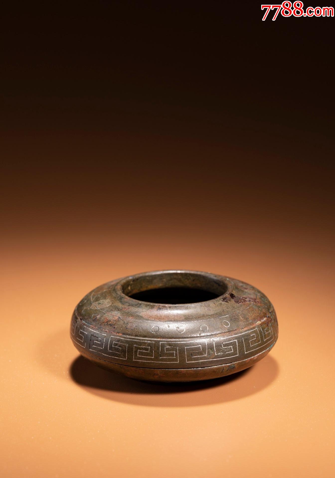 "石叟"款铜嵌银丝文房水盂摆件-价格:12000元-se88528485-其他银器