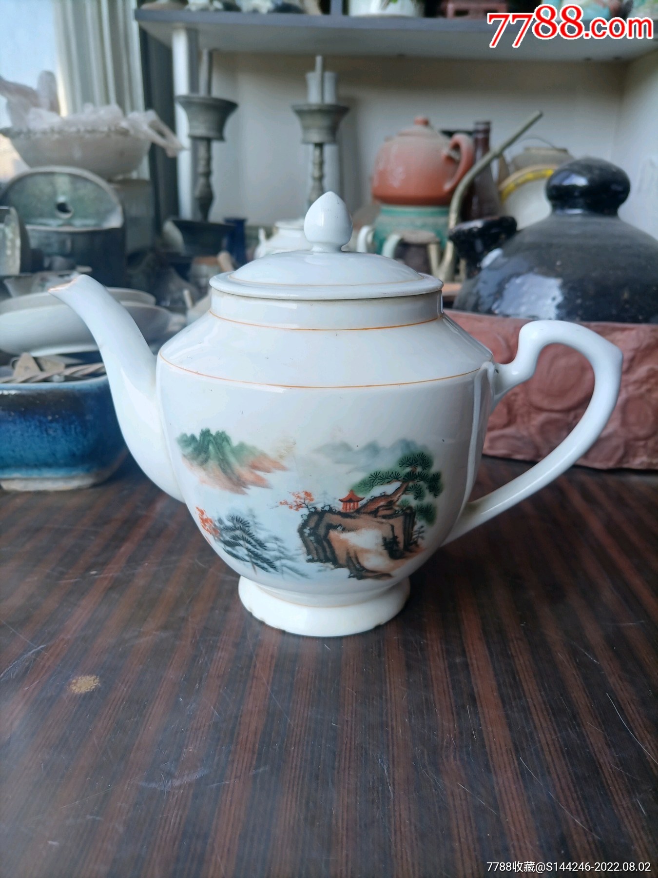 60年代广西贺县瓷山水茶壶_旧瓷器_珠江藏苑【7788旧书网】