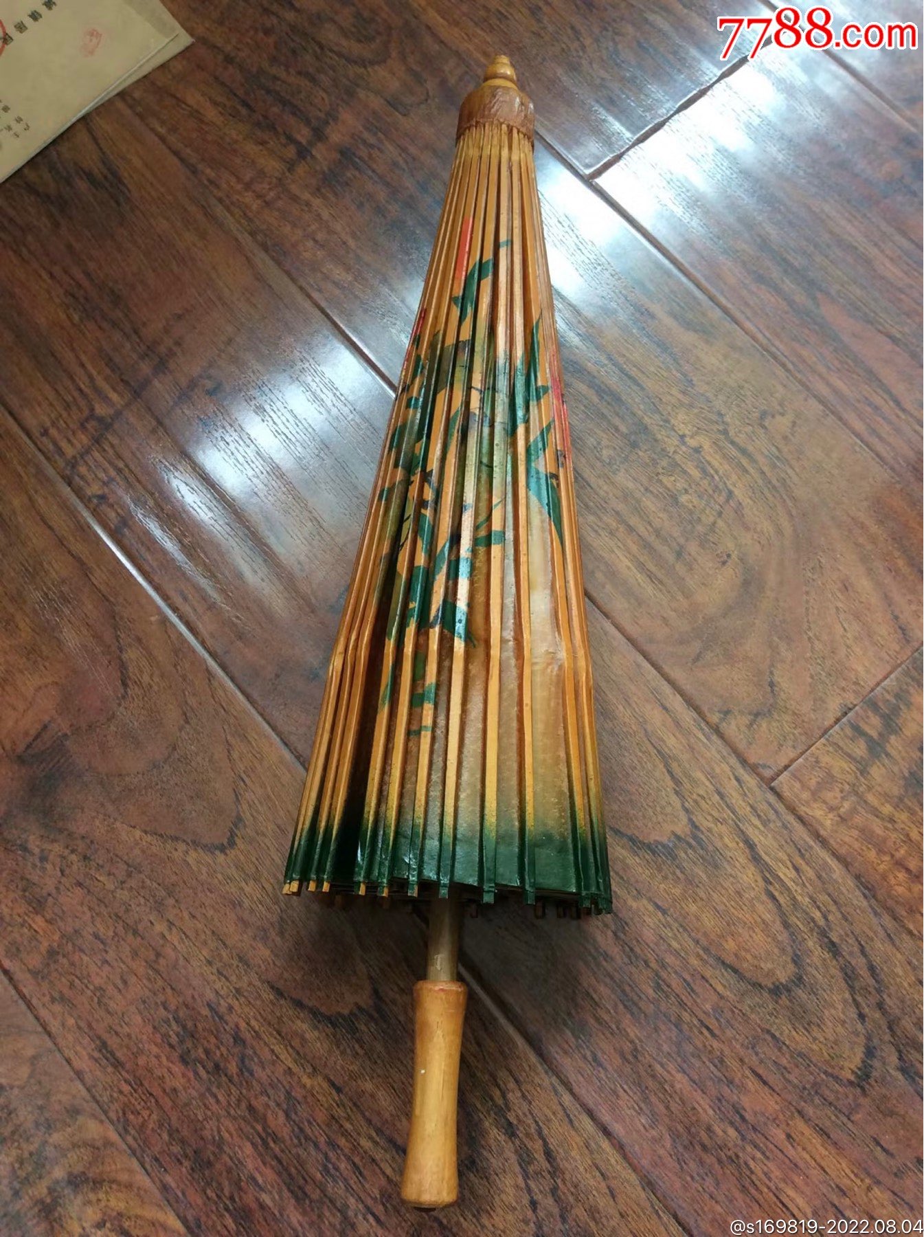 收藏佳品怀旧老物件，油纸伞竹制伞【手绘画】-价格:200元-se88651275-纸伞/油伞-零售-7788收藏__收藏热线