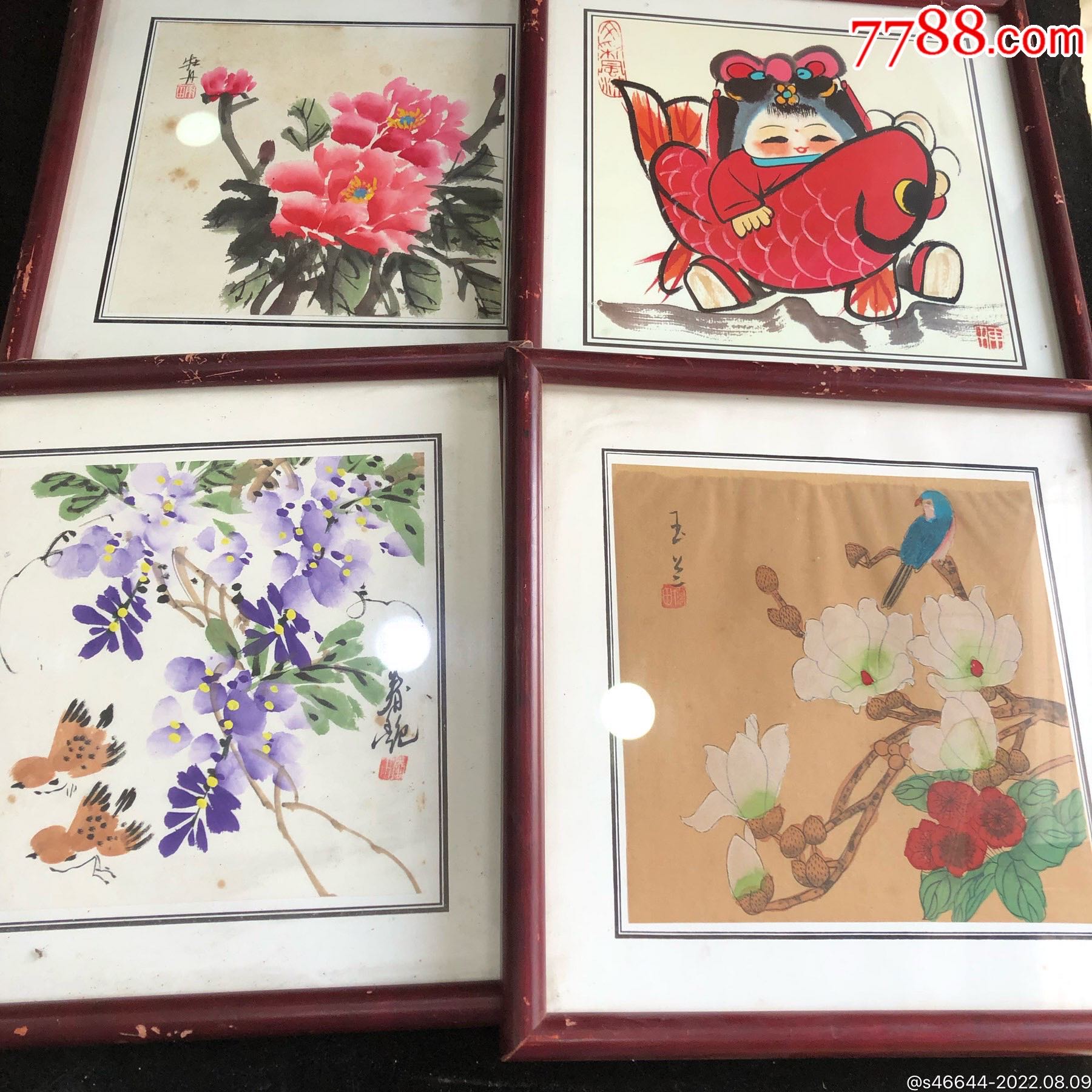 田雨作品4幅(玉兰为绢画)-价格:220元-se88749717-山水国画原作-零售-7788收藏__收藏热线