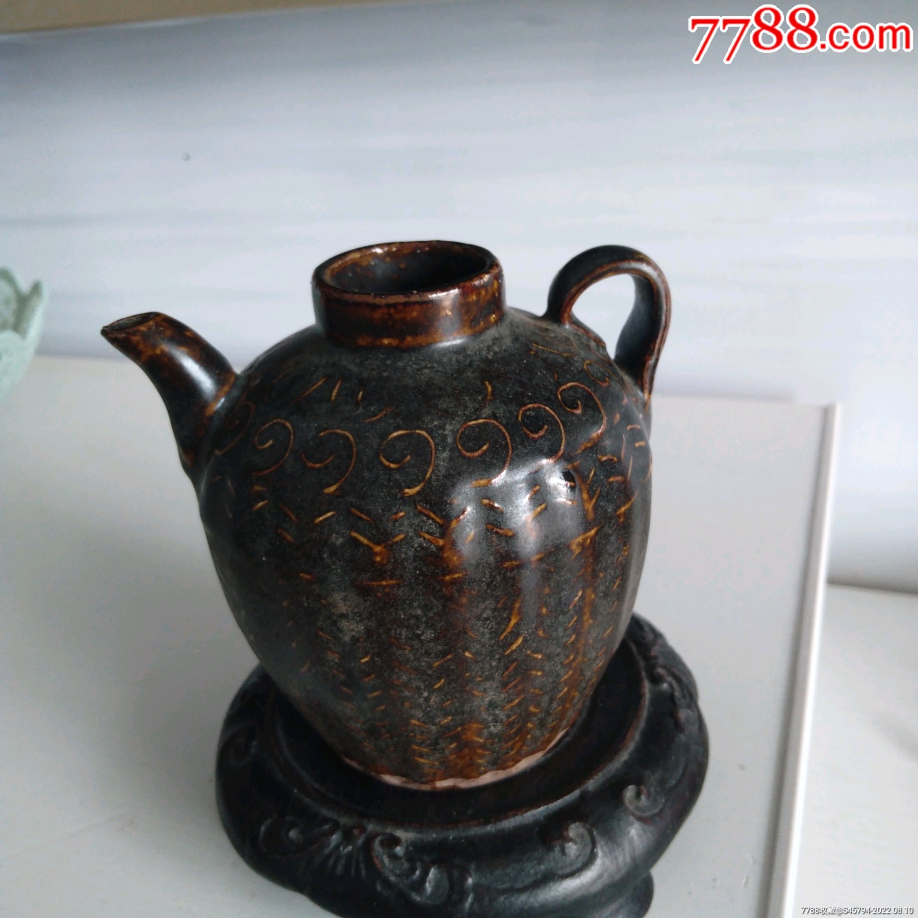 清代酱釉古色古香老酒壶老瓷器_酱釉瓷/紫金釉_图片欣赏_收藏价值