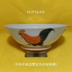 何でも揃う 七八十年代：手绘公鸡碗/鸡公碗-碗/盘/碟-7788旧书网 食器