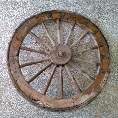 民国木车轱辘木轮带商号烟台二马路西头解放路德顺盛造