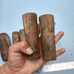 民国时期处理芦苇的工具五个,劈开芦苇的