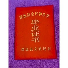 1991年四川省威远县全日制小学毕业证书