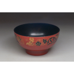 日本回流老漆器大漆碗茶碗茶道漆碗花卉茶杯子漆杯老茶盏茶道茶具