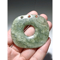 高古玉河磨玉满冰裂纹三联璧