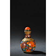 琉璃描金珐琅彩国色天香鼻烟壶.(se89007843)_7788收藏__收藏热线