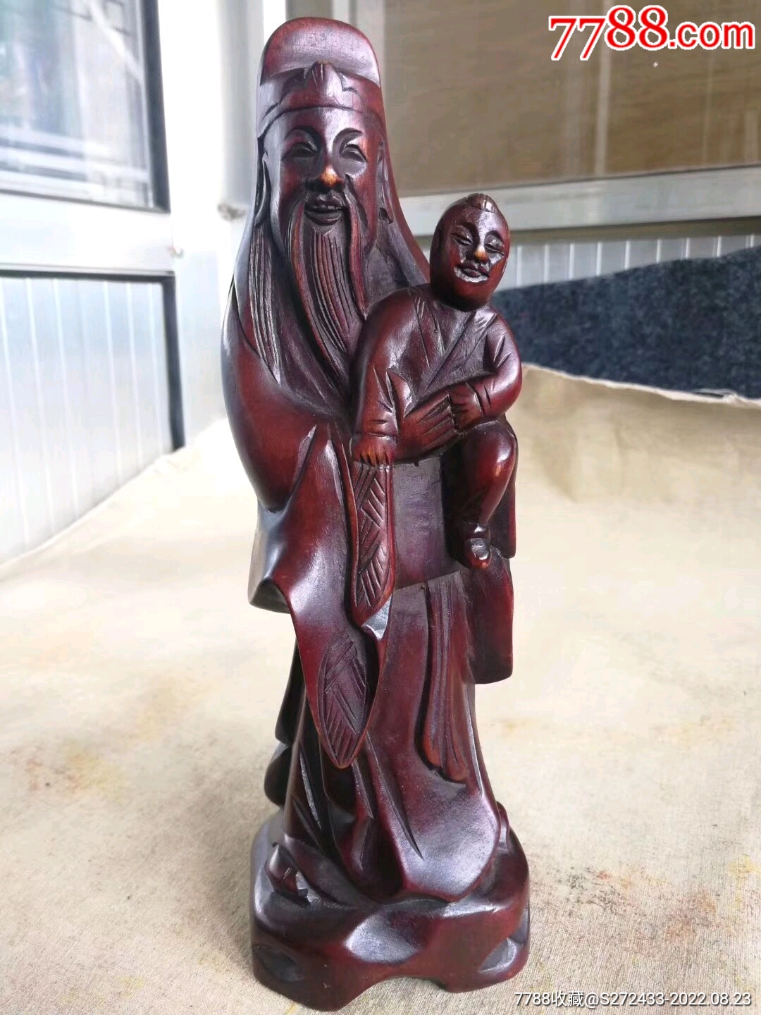清末民国左右人物神像摆件，哪路神仙不详[害羞]亦或是刘备摔孩子经典故事[愉快]整_木佛像/人像_怀古明清家具【7788收藏__收藏热线】