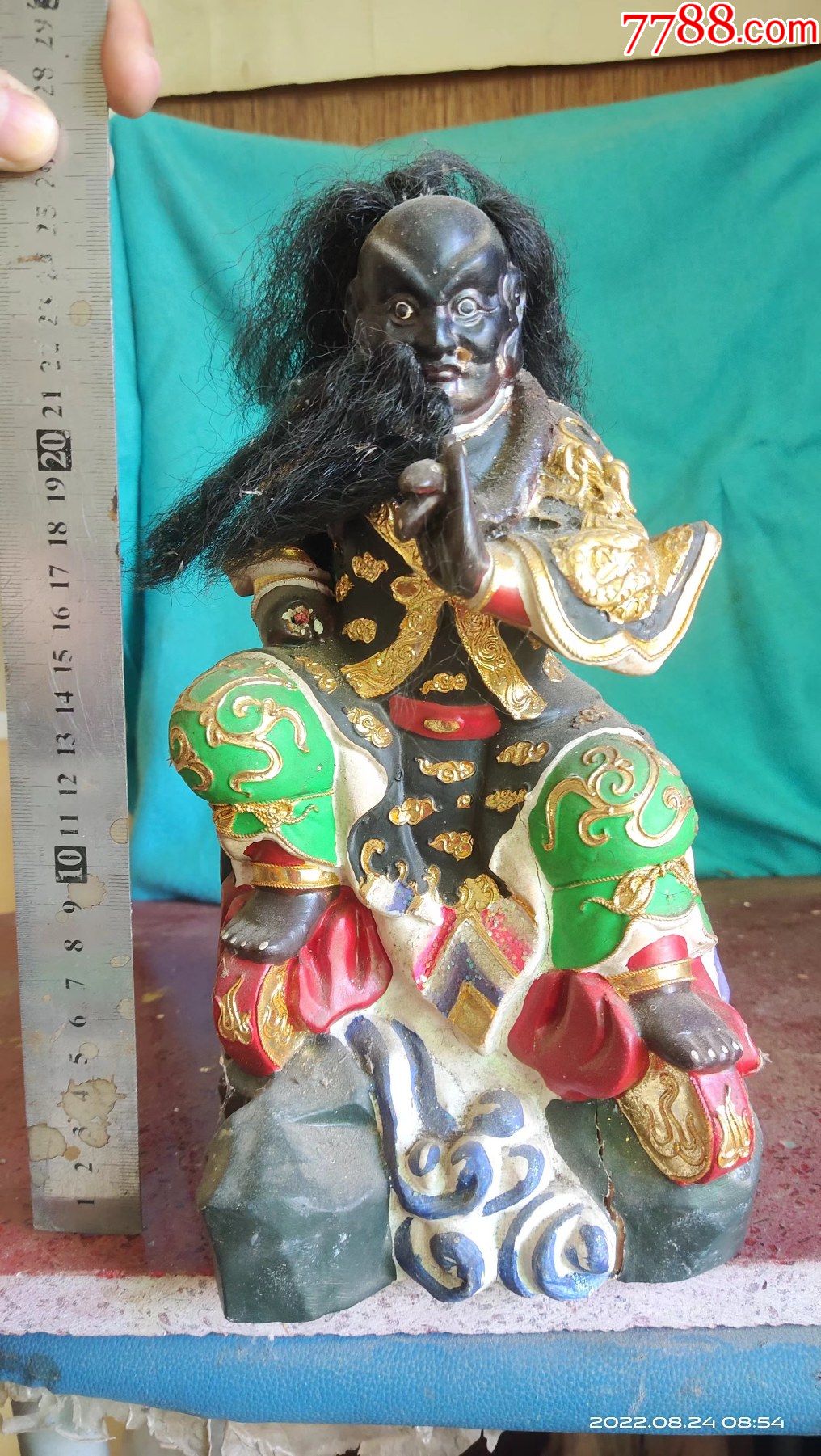 高27宽13厚12厘米，旧货实木雕法主公张公圣君神像菩萨佛像_木佛像/人像_木雕佛像与书画【7788收藏__收藏热线】