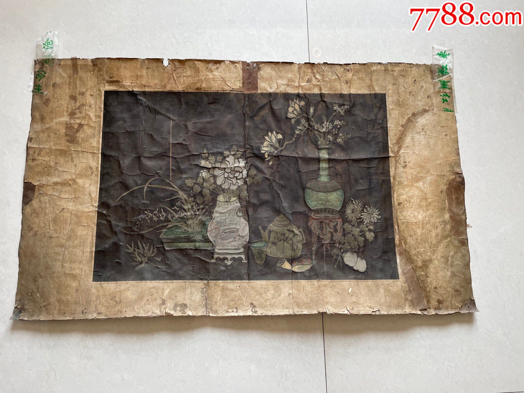 黄绫裱古画_油画原画_古皮城藏室【7788收藏】