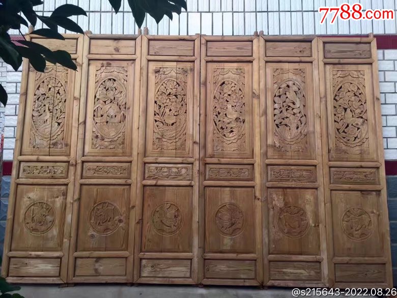 民国时期,精品隔扇一套6片。纯手工雕刻,雕工精细,完整。尺寸高234单片宽57。-价格:4880元-se89084137-木屏风-零售 ...
