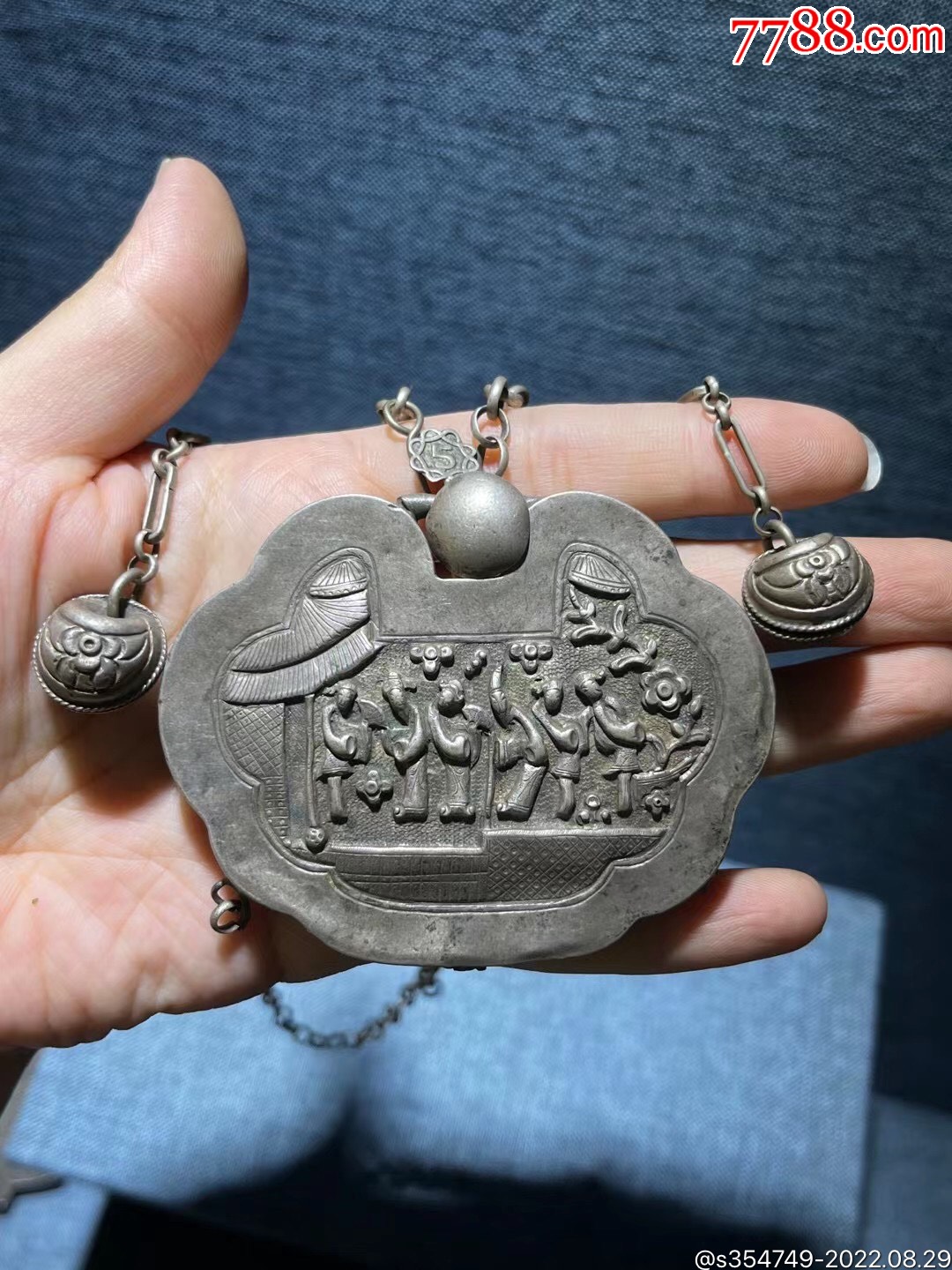 清代状元及第老银锁-银锁/银项链-7788老算盘收藏