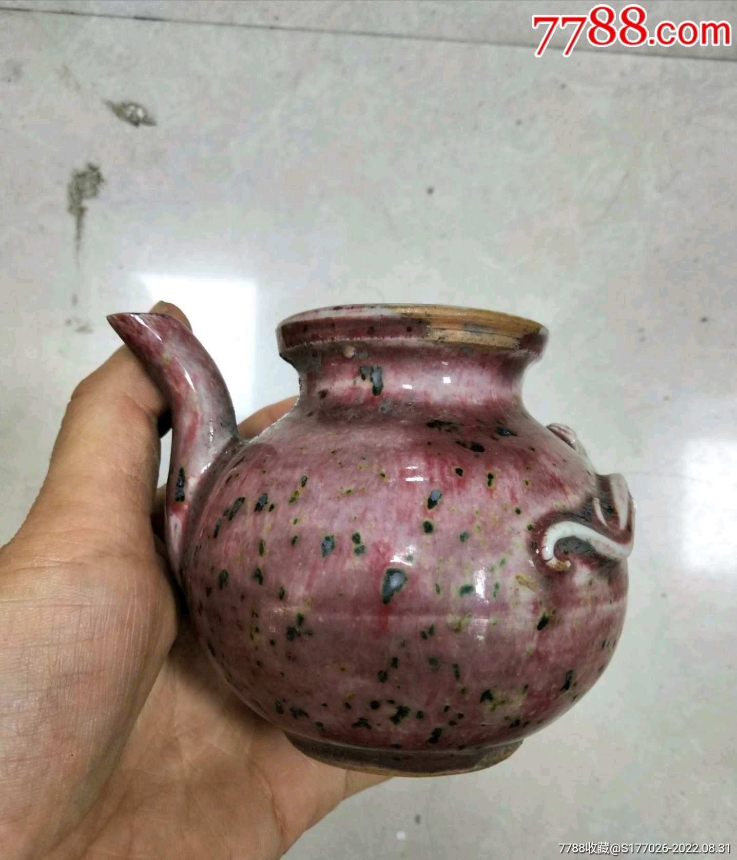 清中期豇豆红小茶壶珍品-价格:18000元-se89172001-红釉瓷-零售-7788