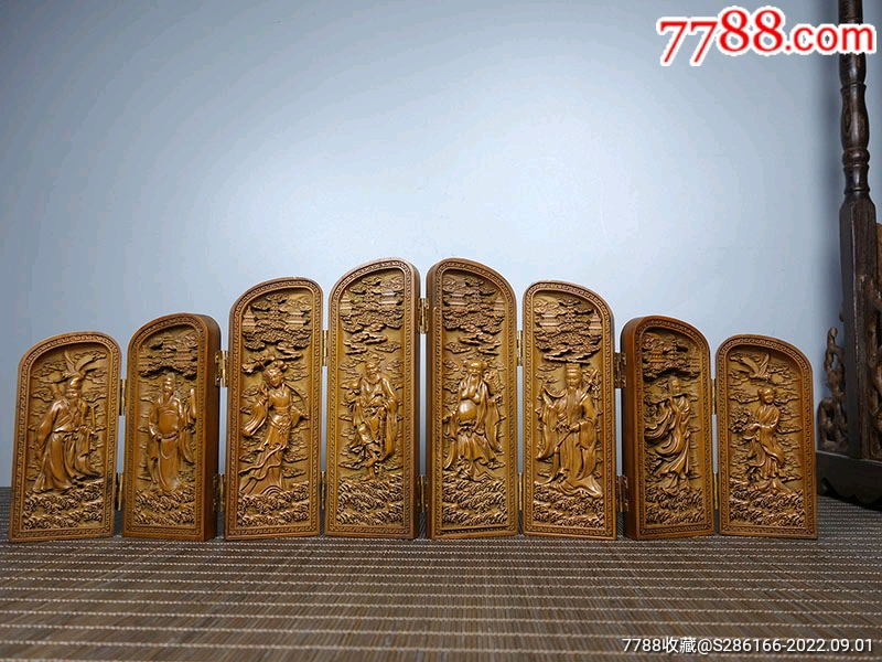 黄杨木八开盒八仙过海摆件，不议价_木佛像/人像_好运瓷堂【7788收藏__收藏热线】