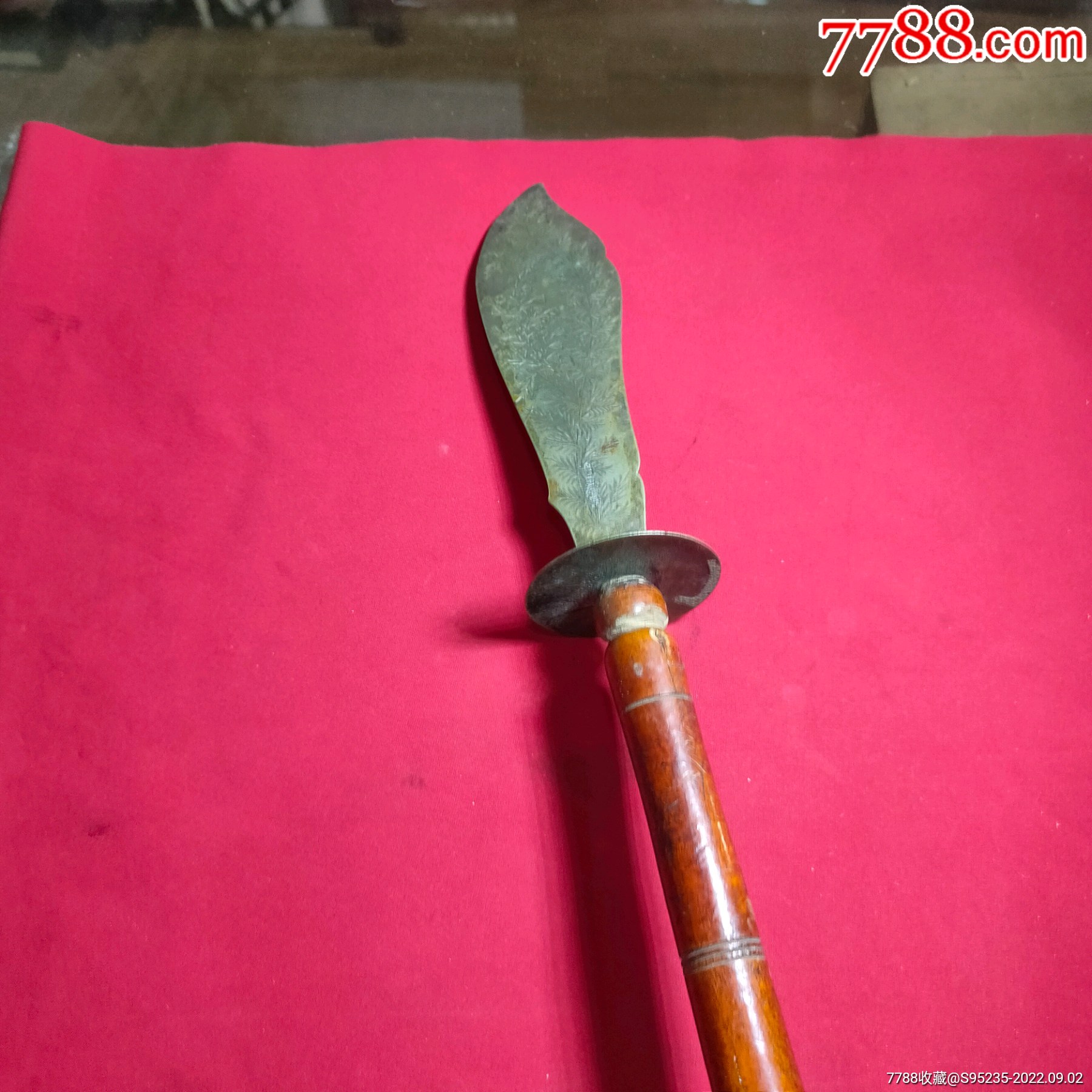 造形漂亮带雕刻的纯银或鎏银关公刀摆件_其他银器_时代新居民【7788收藏__收藏热线】