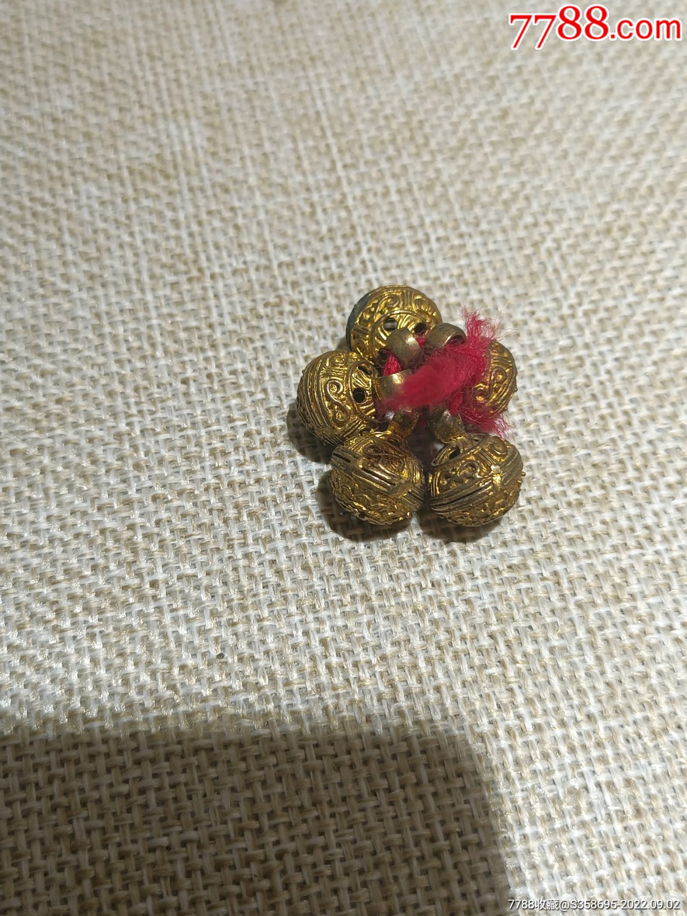 清代铜鎏金纽扣五个_铜杂件_图片收藏_回收价格_7788老酒瓶