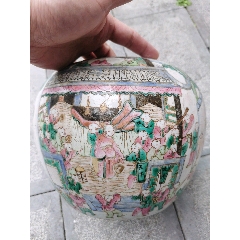 清乾隆轧道黄底粉彩大碗-彩绘瓷/彩瓷-7788红宝书