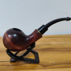 西洋古董长烟斗大型坚果木长烟管烟斗收藏摆件道具长66cm