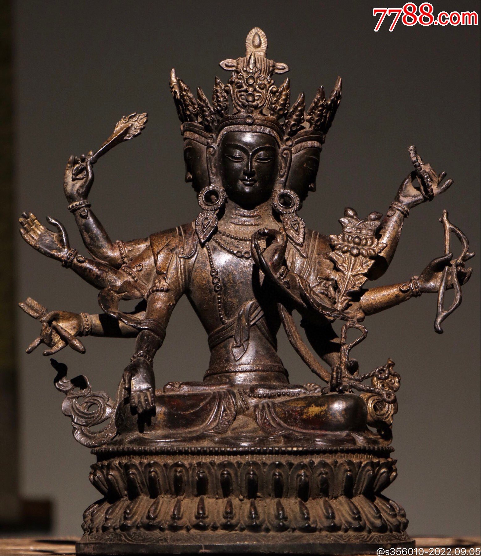 八臂文殊菩萨造像_铜像/铜佛像_回收价格_收藏价值_7788纪念币
