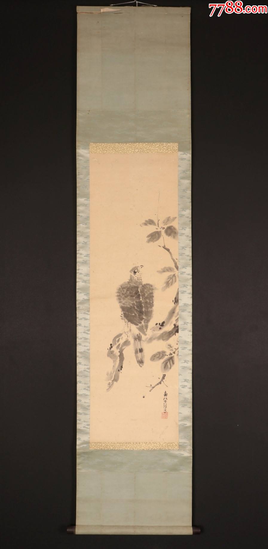 【手绘】铃木邻松松上之鹰5841纸本回流老字画书房茶室古书画收藏_花鸟国画原作_作品欣赏_收藏价值_7788字画网
