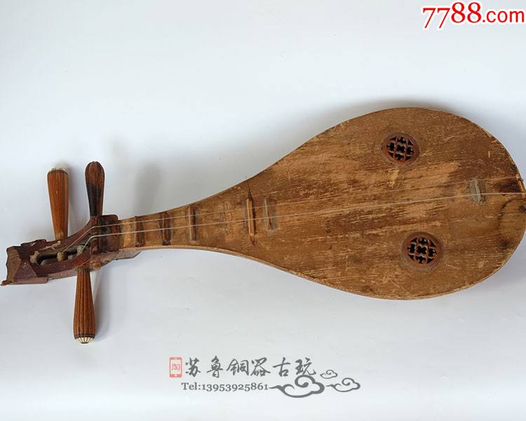古董柳琴土琵琶三弦古柳琴柳叶琴金刚腿弹弦乐器-秦琴/柳琴-7788