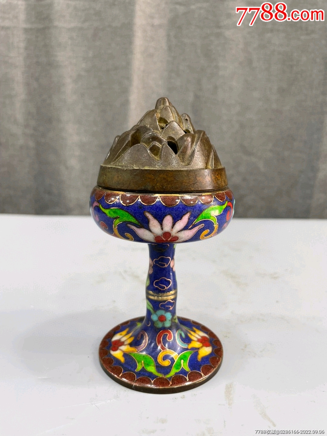 铜掐丝珐琅景泰蓝博山炉.