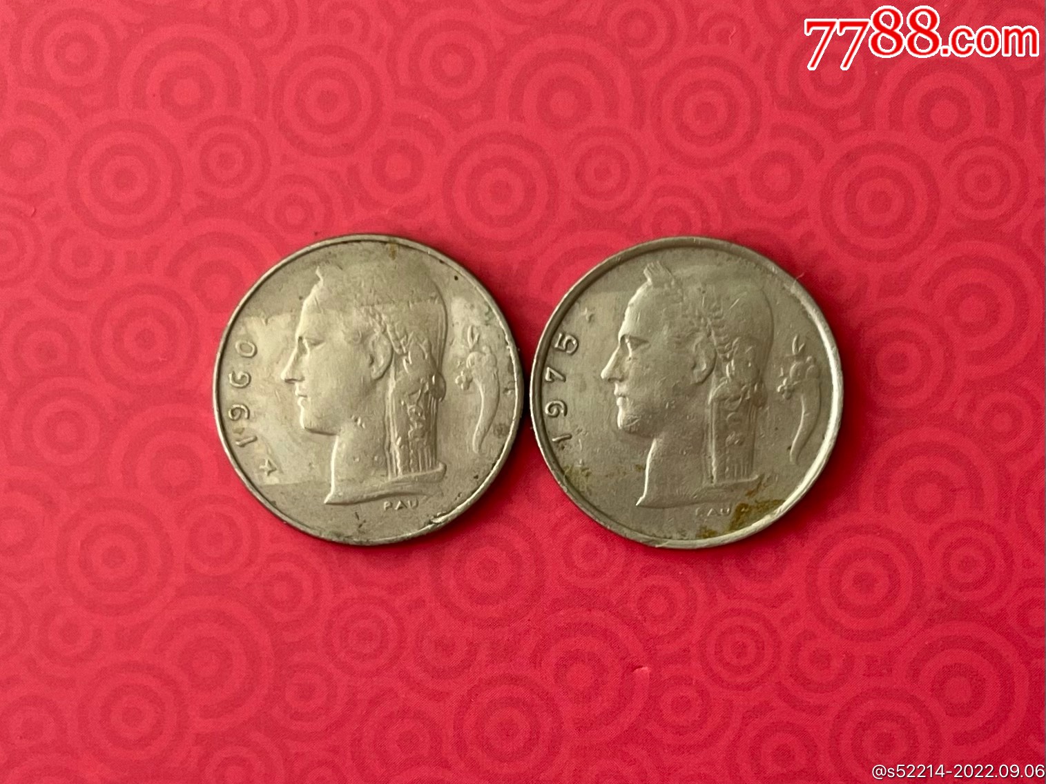 比利时1法郎硬币2枚_外国钱币_旧书收藏_回收价格_7788书籍