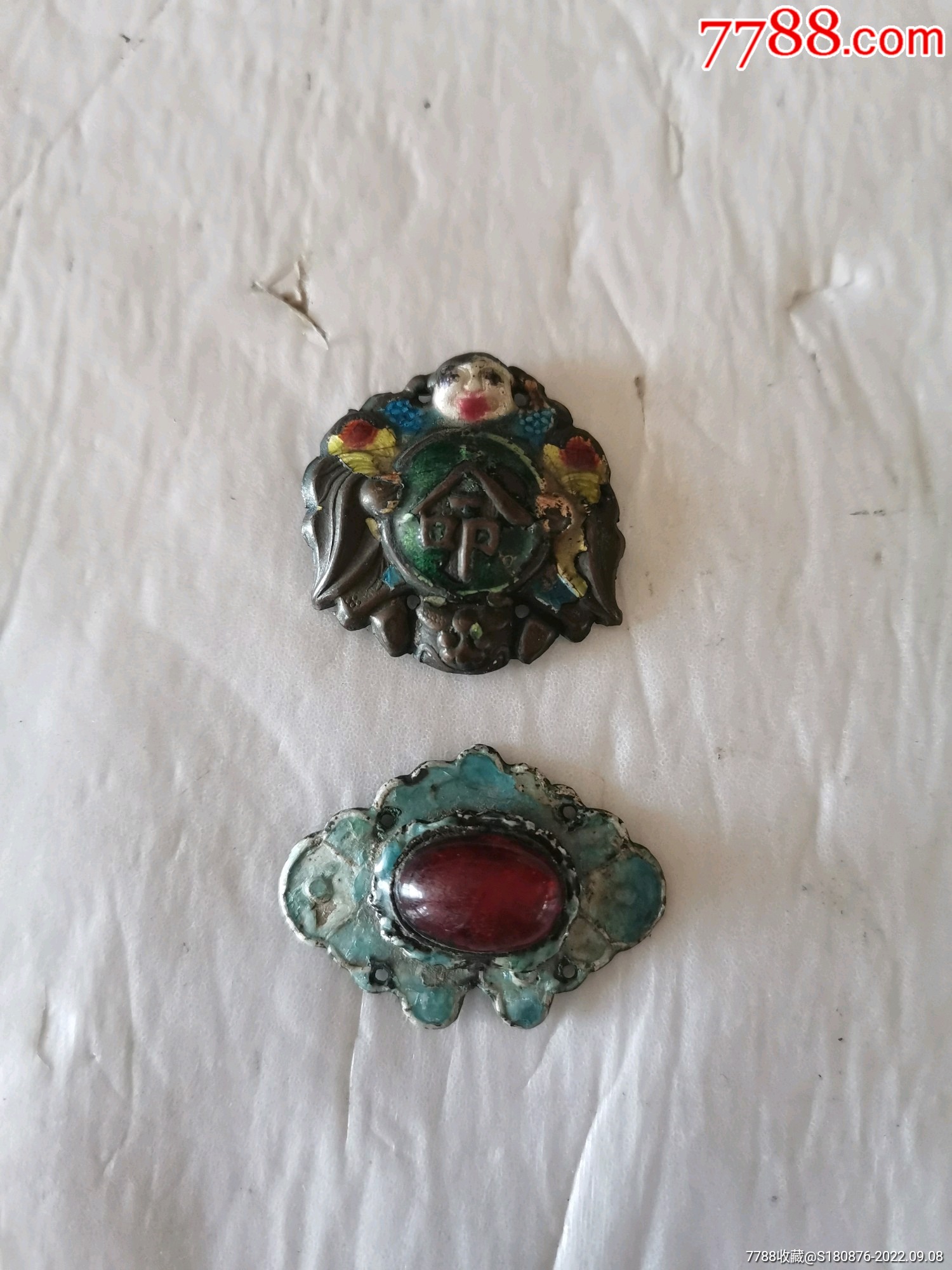 清代银帽花2个_其他银器_图片鉴别_收藏价格_7788寿山石收藏