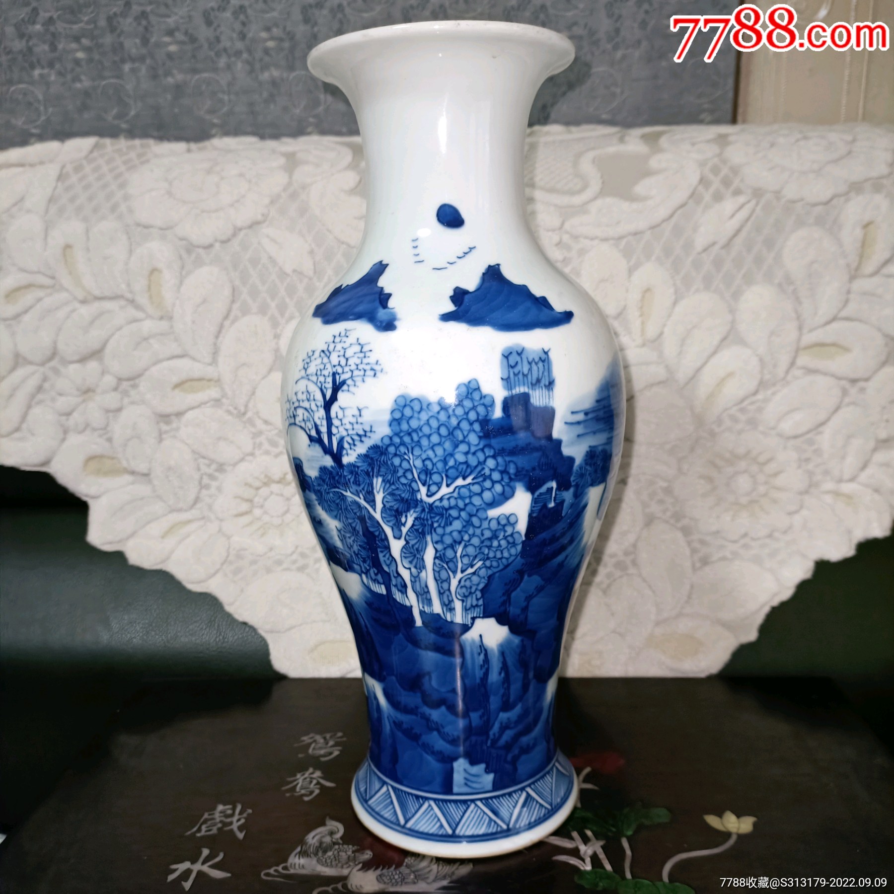 清青花山水人物观音瓶-价格:3500元-se89331901-青花瓷-零售-7788像章