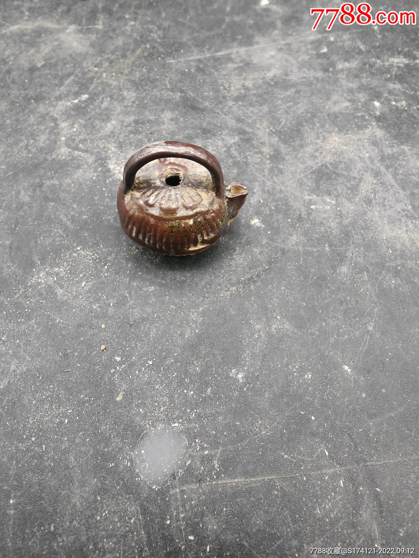 清代后所窑文房四宝小砚滴迷你紫金釉水滴酱釉文房用品包老保真全品